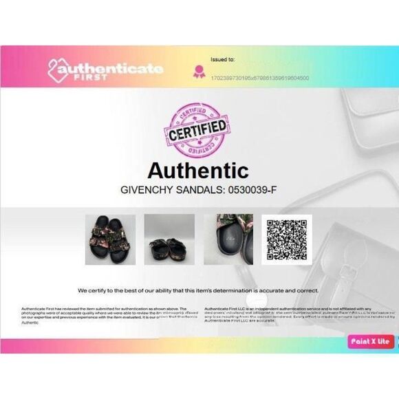 Authentic GIVENCHY Black Floral Print Leather Dual Strap Slides Size EU38 - Picture 12 of 12